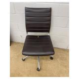 Black Leather Office Chair On Casters