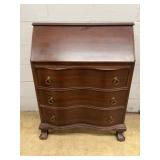Mahogany Serpentine Front Secretary Desk