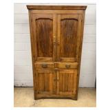 Oak Cabinet With Drawers and Shelves