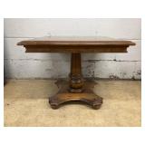 Square Pedestal Wood Side Table