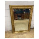 Rectangular Ornate Gold Wood Mirror