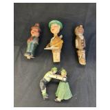 European Carved Bottle Stoppers w/ Animated Figure