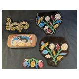 Grouping Vintage Beadwork w/ Carved Scoop