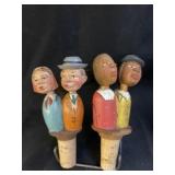 Carved Wood Bottle Stopper w/ Folk Art Bird