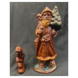 (2) Foltz Redware Santas