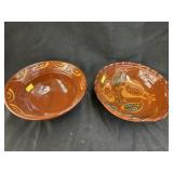 (2) Ned Foltz Redware Bowls