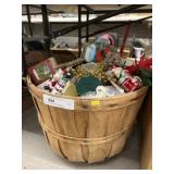 Bushel Basket w/ Christmas Ornaments