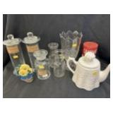 Apothecary Jars w/ Celery Vase & Milk Bottles