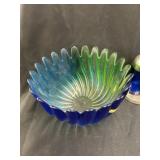Art Glass Center Bowl w/ Shaker Set