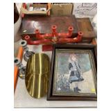 Storage Boxes w/ Candlestick & Prints