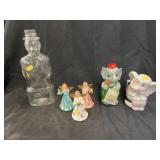 Lincoln Bottle Bank w/ Figurines