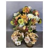 Artificial Floral and Pumpkin Arrangements