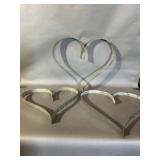 Metal Heart Forms and Patchwork Linens
