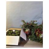 Artificial Holiday Greenery and Holly Decor