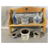 6 Pcs. of Blue Decorated Pottery