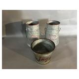 3 Pcs. of Tin Christmas Buckets