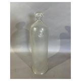 Clear Hand-Blown Glass Bottle with Pontil