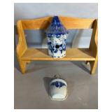 Pottery Birdhouse and Wall Pocket