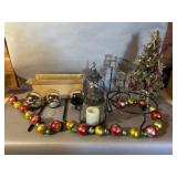 Holiday Decor Assortment With Candle Holders