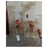 (3) Gold, Lighted Deer