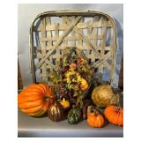 Fall Tabletop Decor with Tobacco Basket