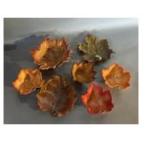 7 Pcs. of Ceramic Fall Leaf Dishes