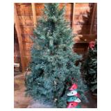 Artificial Christmas Tree and Metal Tabletop Tree