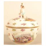 German KPM Porcelain Lidded Punch Bowl & Stand