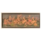 Antique Indian Mughal Procession Painting on Silk