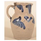 Small Freehand-Decorated Pitcher w/ Iron Plate