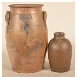 Two Impressed Ohio Stoneware Crocks