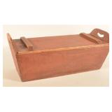 Excellent PA Red-Painted Dovetailed Dough Tray