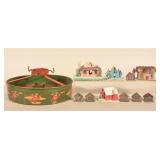 Vintage Nesco Metal Tree Stand & Decorations