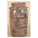 Freehand-Decorated Morgantown, WV Stoneware Churn