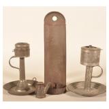 Group of Antique Tin Lighting