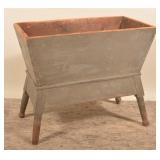 Blue-Painted Dovetailed Dough Tray