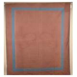 Antique Amish Blue & Brown Hand-Stitched Quilt
