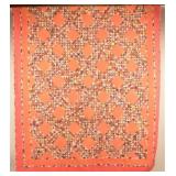 Ocean Waves Antique Hand-Stitched Quilt