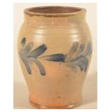 Freehand-Decorated Philadelphia Stoneware Crock