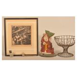 Antique Wire Compote & Assorted Primitives