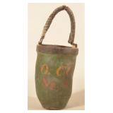 Antique Paint-Decorated Leather Fire Bucket