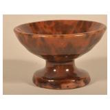 Small Redware Pedestal-Base Salt