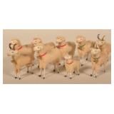 Collection of Antique Putz German Stick Sheep