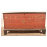 1879 Initialed "LT" Soap Hollow Blanket Chest