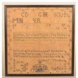 Sasseman Family Silk on Linen PA 1828 Sampler