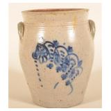 Early NY Freehand-Decorated 2-Gal. Stoneware Crock