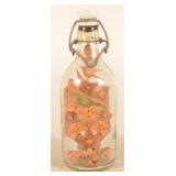 Folk Art Wood Carved Bird Tree Inside Bottle