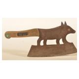 Figural Fox Brass, Copper & Steel Food Chopper