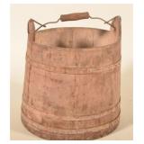 Painted Primitive Wood Wash Bucket