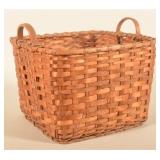 Antique Square Splint Oak PA Gathering Basket